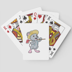 Mouse as Farmer with Axe & Hat Playing Cards