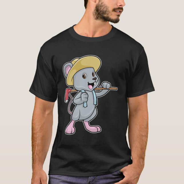 Mouse as Farmer with Axe & Hat T-Shirt (Front)