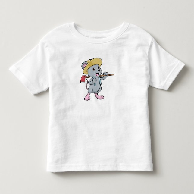 Mouse as Farmer with Axe & Hat Toddler T-Shirt (Front)