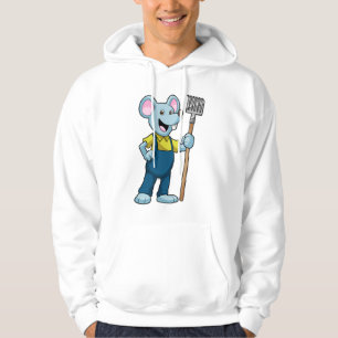 Mouse as Farmer with Rake Hoodie