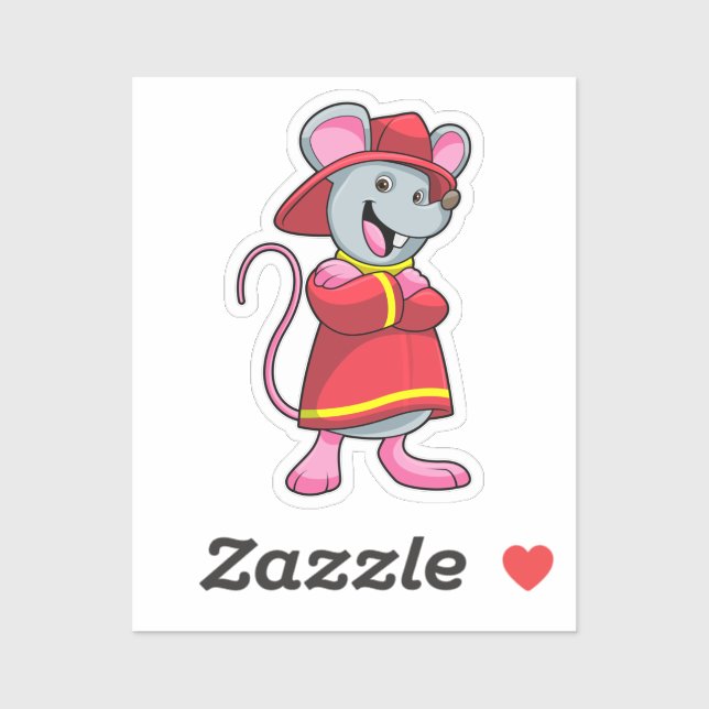 Mouse as Firefighter with Helmet (Sheet)