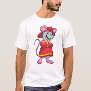 Mouse as Firefighter with Helmet T-Shirt