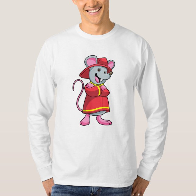 Mouse as Firefighter with Helmet T-Shirt (Front)