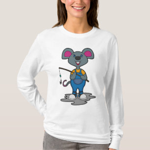 Mouse as Fisher with Fishing rod T-Shirt