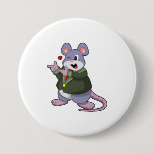 Mouse as Groom with Suit 7.5 Cm Round Badge