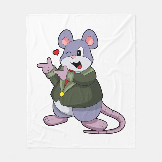 Mouse as Groom with Suit Fleece Blanket (Front)