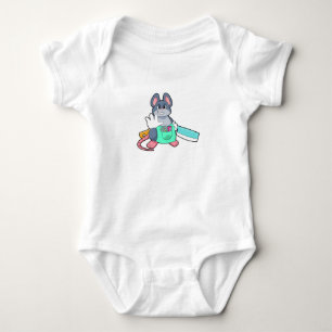 Mouse as Hairdresser with Scissors & Comb Baby Bodysuit