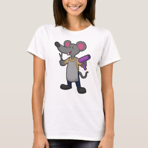 Mouse as Hairdresser with Scissors & Hair dryer T-Shirt