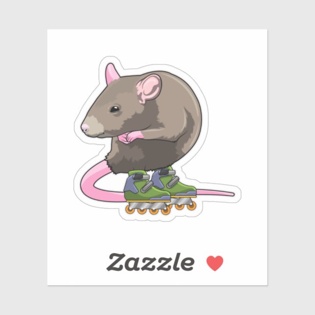 Mouse as Inline skater with Inline skates (Sheet)