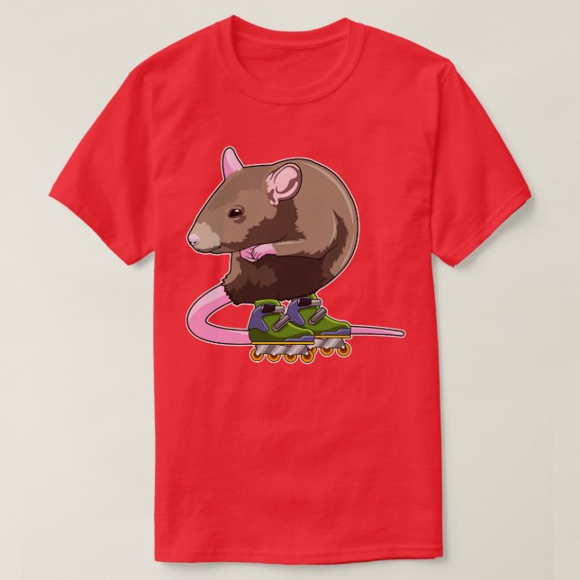 Mouse as Inline skater with Inline skates T-Shirt (Design Front)