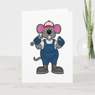Mouse as Mechanic with Screw & Spanner Card