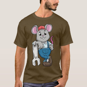 Mouse as Mechanic with Tools and Helmet T-Shirt