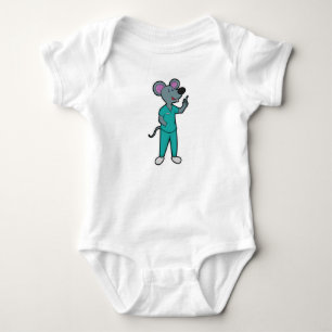 Mouse as Nurse at Vaccination with Syringe Baby Bodysuit