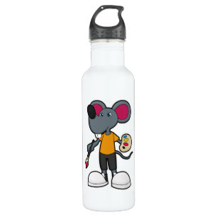 Mouse as Painter with Paint & Brush 710 Ml Water Bottle