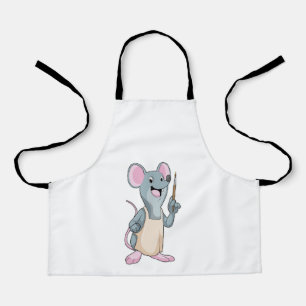 Mouse as Painter with Paint brush Apron