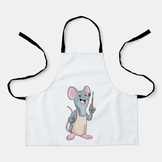 Mouse as Painter with Paint brush Apron (Front)