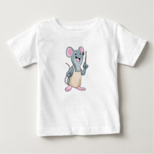 Mouse as Painter with Paint brush Baby T-Shirt