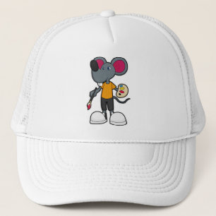 Mouse as Painter with Paint & Brush Trucker Hat