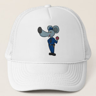 Mouse as Police officer with Doughnut Trucker Hat