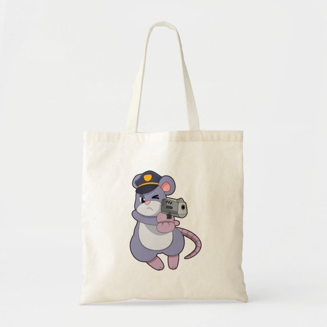 Mouse as Police officer with Police hat Tote Bag (Front)