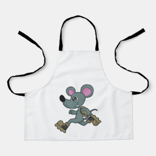 Mouse as Runner with Backpack Apron