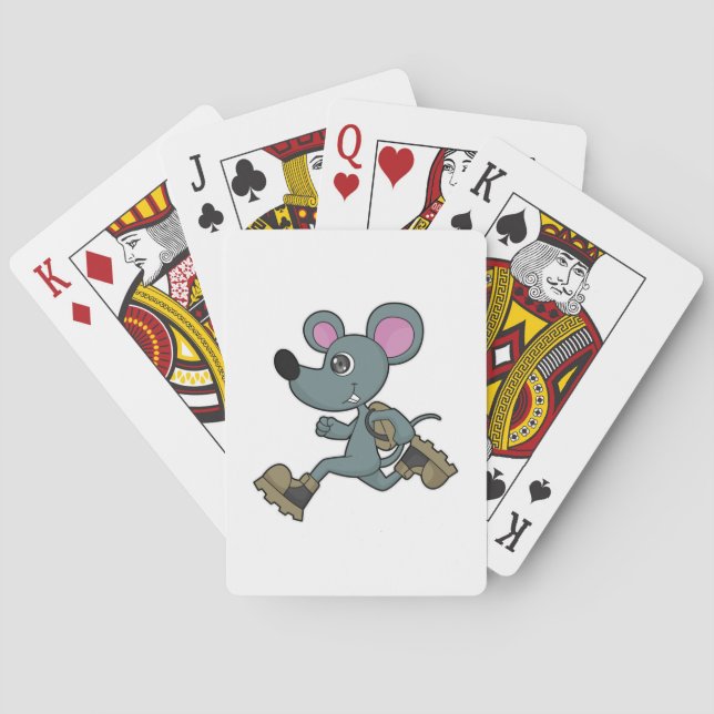 Mouse as Runner with Backpack Playing Cards (Back)