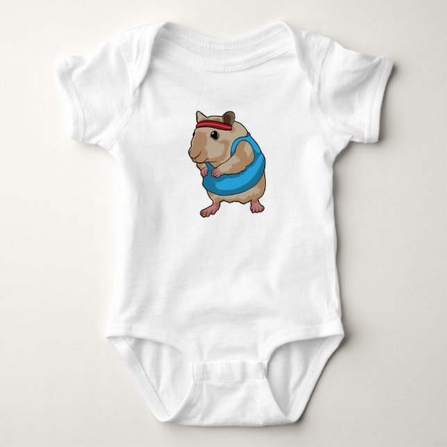 Mouse as Runner with Headband Baby Bodysuit (Front)