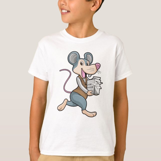 Mouse as Secretary with Paper T-Shirt (Front)