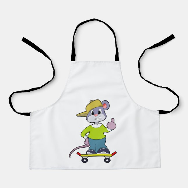 Mouse as Skater with Skateboard Apron (Front)