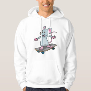 Mouse as Skater with Skateboard Hoodie