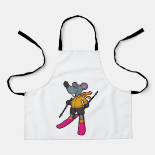 Mouse as Skier with Ski Apron