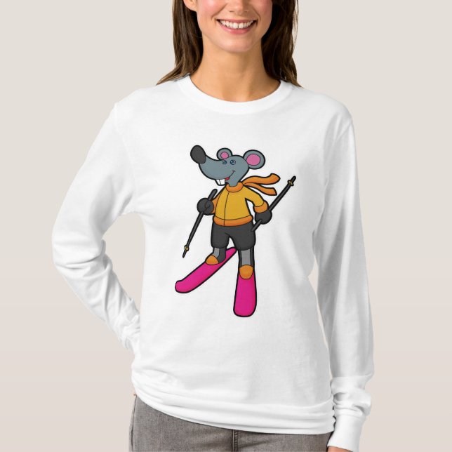 Mouse as Skier with Ski T-Shirt (Front)