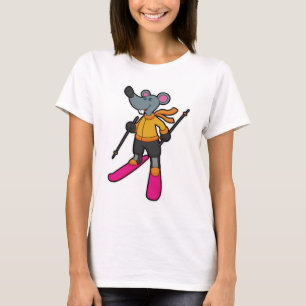 Mouse as Skier with Ski T-Shirt