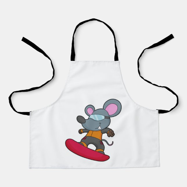 Mouse as Snowboarder with Snowboard Apron (Front)