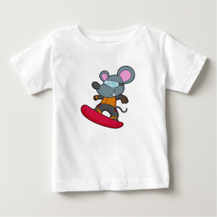 Mouse as Snowboarder with Snowboard Baby T-Shirt
