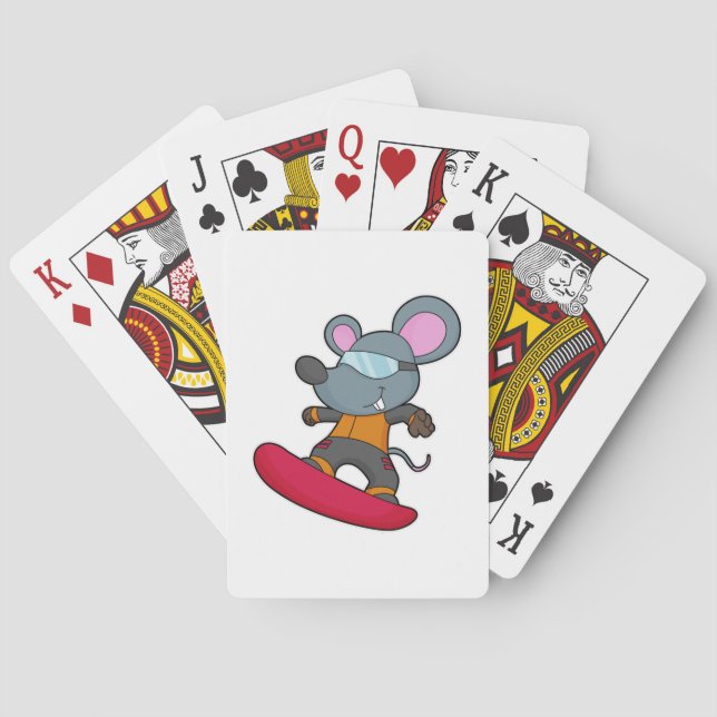 Mouse as Snowboarder with Snowboard Playing Cards (Back)