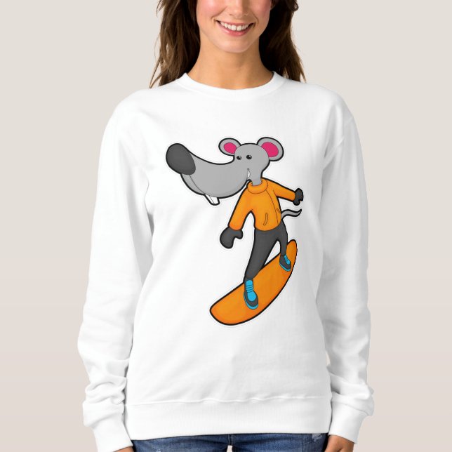 Mouse as Snowboarder with Snowboard Sweatshirt (Front)