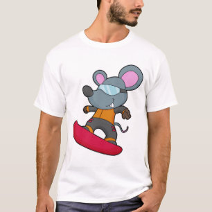 Mouse as Snowboarder with Snowboard T-Shirt