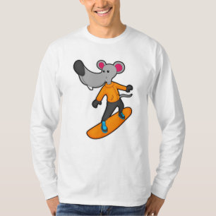 Mouse as Snowboarder with Snowboard T-Shirt