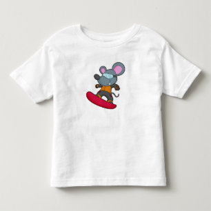 Mouse as Snowboarder with Snowboard Toddler T-Shirt