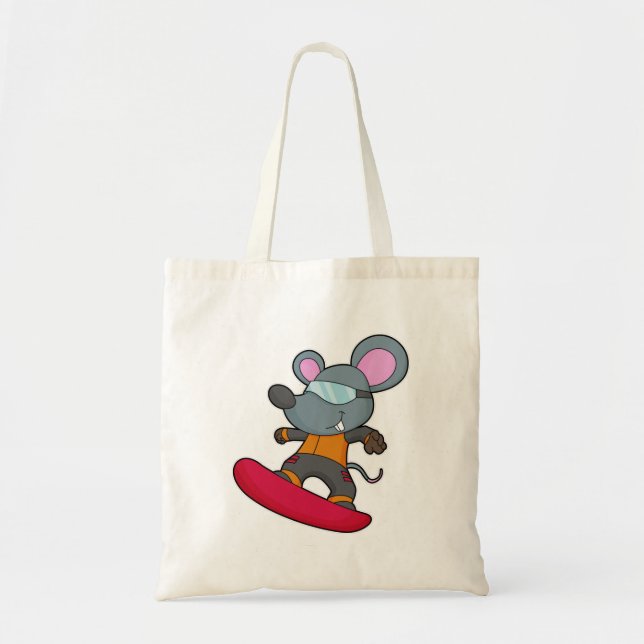 Mouse as Snowboarder with Snowboard Tote Bag (Front)