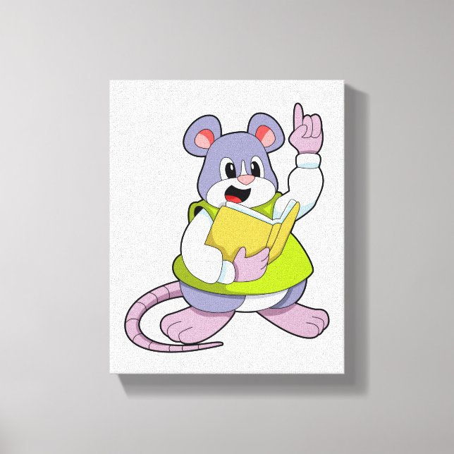 Mouse as Teacher with Book Canvas Print (Front)