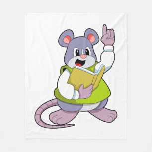 Mouse as Teacher with Book Fleece Blanket