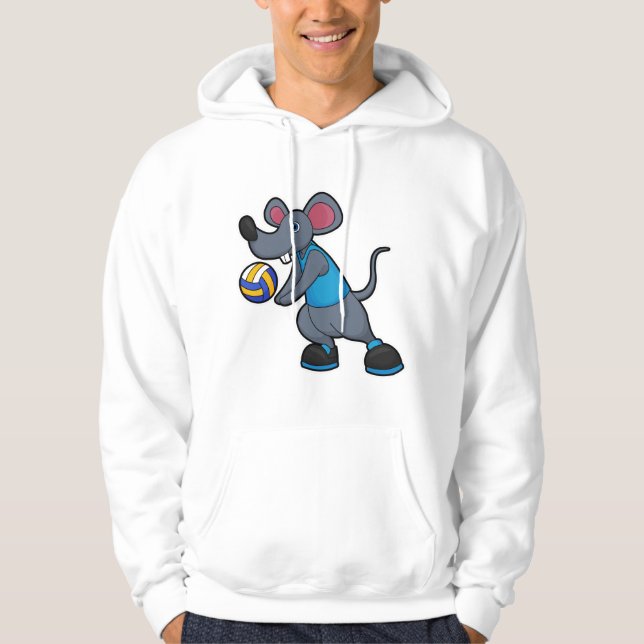 Mouse as Volleyball player with Volleyball Hoodie (Front)