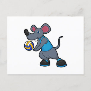 Mouse as Volleyball player with Volleyball Postcard