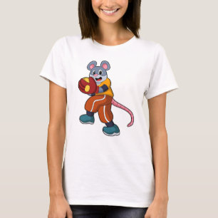 Mouse at Baseball with Baseball glove T-Shirt