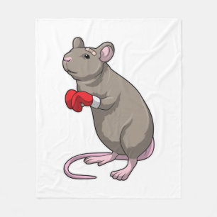 Mouse at Boxing with Boxing gloves Fleece Blanket