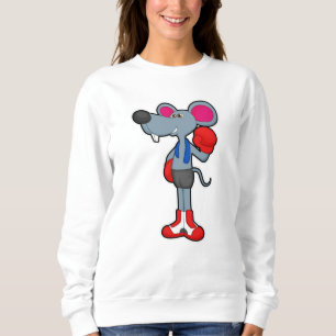 Mouse at Boxing with Boxing gloves Sweatshirt