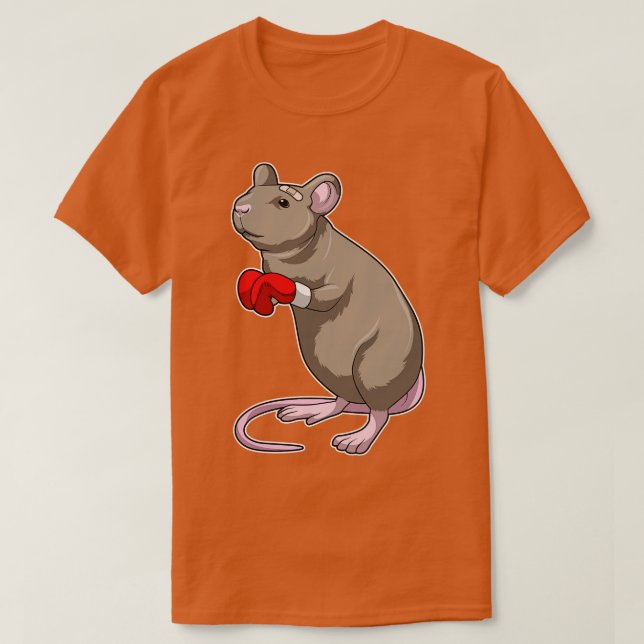 Mouse at Boxing with Boxing gloves T-Shirt (Design Front)