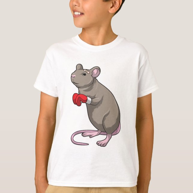 Mouse at Boxing with Boxing gloves T-Shirt (Front)